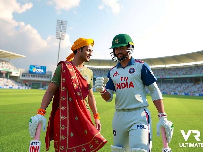 VR Cricket Ultimate Republic Day Cup celebration with players in traditional attire